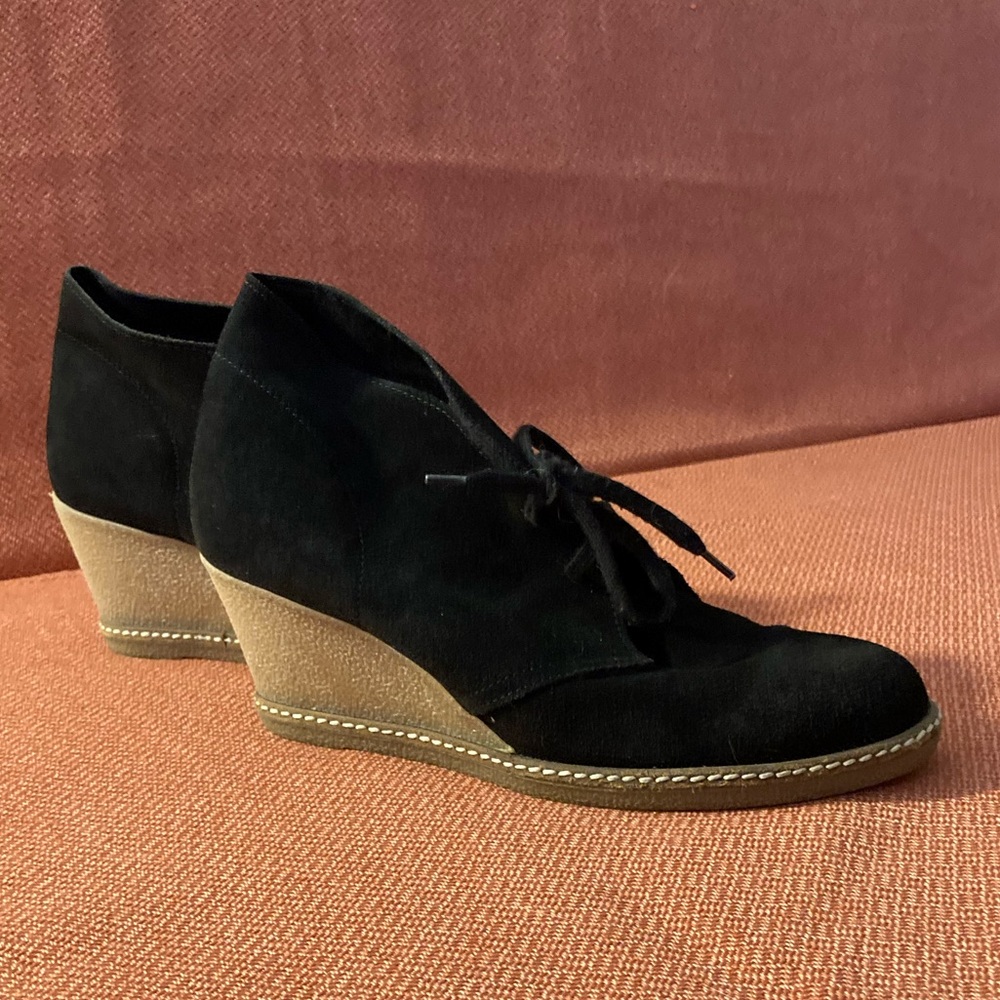 J. Crew suede wedge heel ankle booties